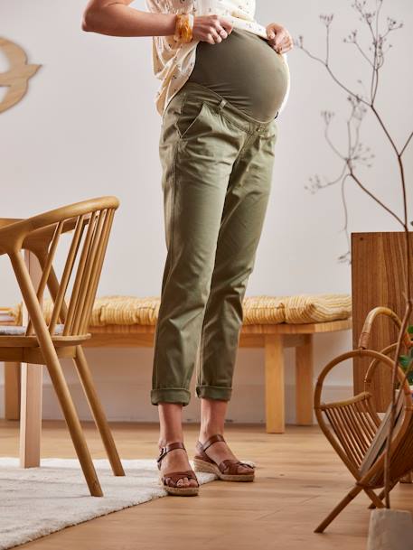 Pantalon chino de grossesse en coton stretch Kaki - vertbaudet enfant 