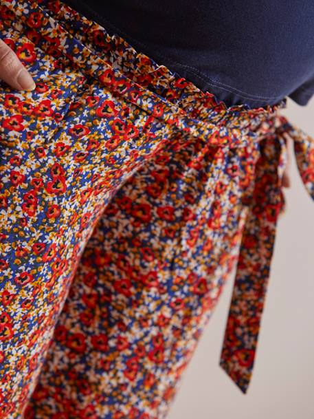 Printed, Fluid Trousers in Viscose, for Maternity BLUE DARK ALL OVER PRINTED - vertbaudet enfant 