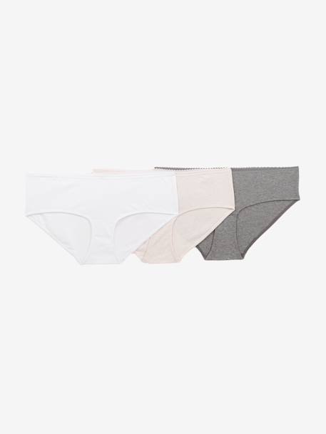 Pack of 3 Cotton Shorties for Maternity - grey light solid, Maternity