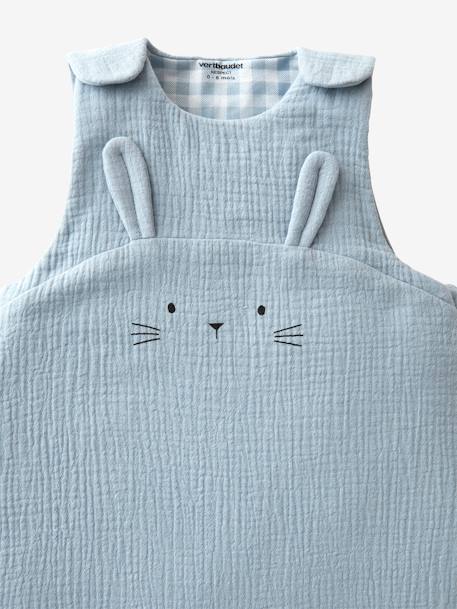 Summer Special Baby Sleep Bag in Organic* Cotton Gauze, Lovely Farm BLUE MEDIUM SOLID - vertbaudet enfant 