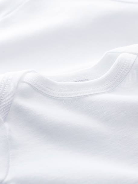 Lot de 2 bodies ouverture US manches courtes bébé en coton bio - blanc blanc - vertbaudet enfant 