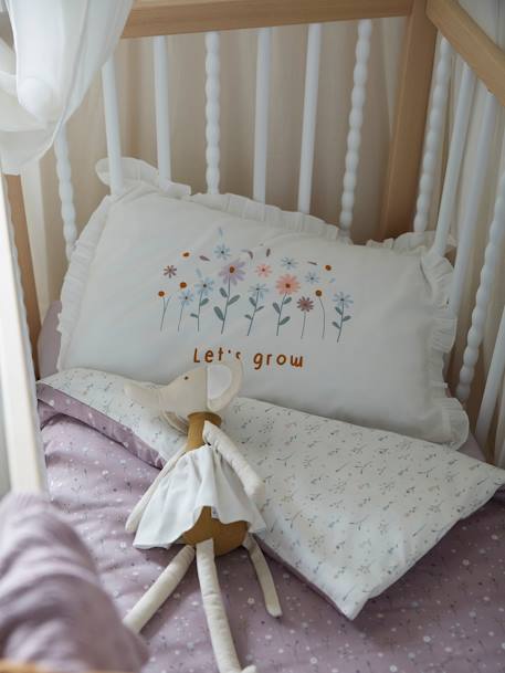 Pillowcase for Babies, Sweet Provence WHITE LIGHT SOLID WITH DESIGN - vertbaudet enfant 