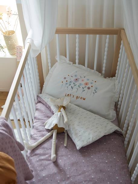 Pillowcase for Babies, Sweet Provence WHITE LIGHT SOLID WITH DESIGN - vertbaudet enfant 