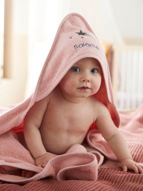 Cape de bain bébé personnalisable DOUCE PROVENCE - parme / écru, Linge de  lit & Déco