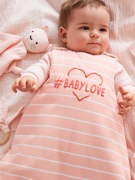 Sleeveless Baby Sleep Bag, #BABY PINK MEDIUM STRIPED - vertbaudet enfant 