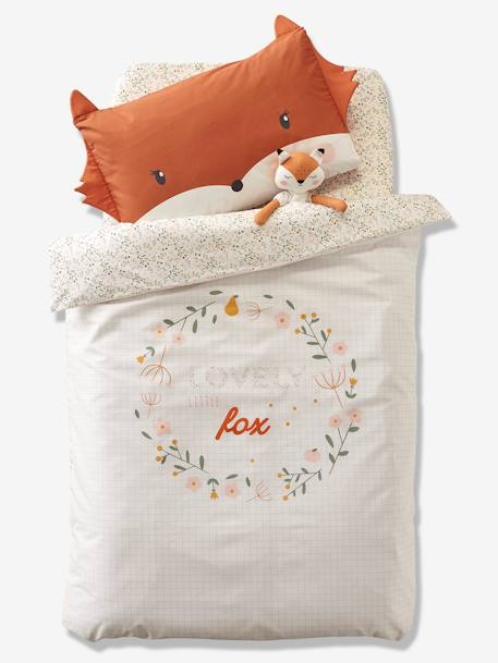 Pillowcase for Babies, FLEURETTES Orange - vertbaudet enfant 