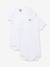 Lot de 2 bodies ouverture US manches courtes bébé en coton bio - blanc blanc - vertbaudet enfant 