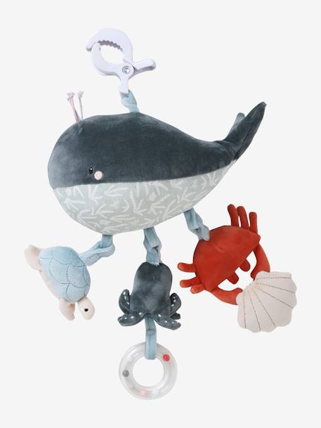 Activity Toy with Clamp, Under the Ocean GREY DARK SOLID WITH DESIGN - vertbaudet enfant 