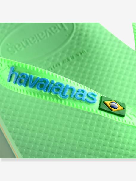 Brasil logo Flip-Flops, HAVAÏANAS, for Children green+ink blue+navy blue - vertbaudet enfant 