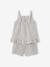 Striped Combo: Ruffled Top with Matching Shorts, for Girls WHITE DARK STRIPED - vertbaudet enfant 