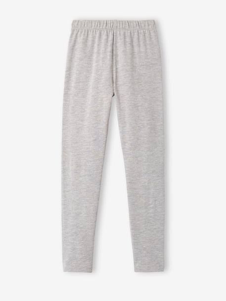 Lot de 2 leggings fille Basics anthracite+écru+gris chiné+noir+lot gris anthracite + bleu mar - vertbaudet enfant 