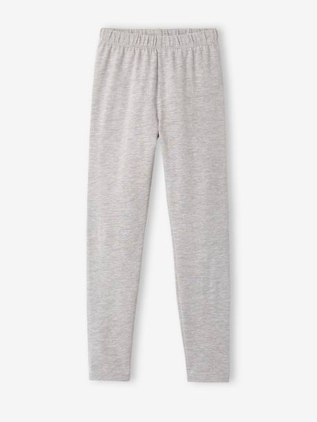 Lot de 2 leggings fille Basics anthracite+écru+gris chiné+noir+lot gris anthracite + bleu mar - vertbaudet enfant 
