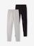Lot de 2 leggings fille Basics anthracite+écru+gris chiné+noir+lot gris anthracite + bleu mar - vertbaudet enfant 