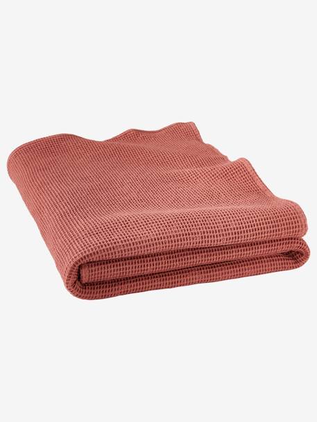 Honeycomb / Waffle Bedspread BLUE MEDIUM SOLID+RED DARK SOLID - vertbaudet enfant 