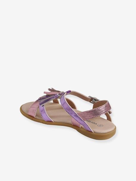 Sandales fantaisie pompons fille ROSE+violet - vertbaudet enfant 