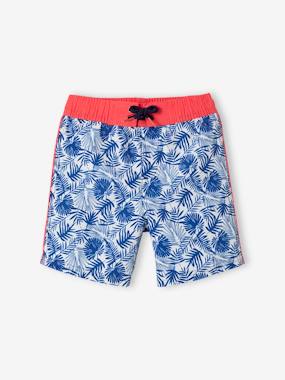 Boys-Swim & Beachwear-Swim Shorts with Foliage Print, for Boys