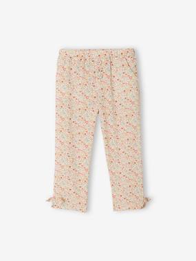 Cropped Fluid Trousers with Print, for Girls  - vertbaudet enfant