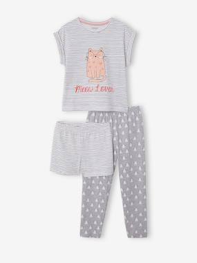 Fille-Pyjama, surpyjama-T-shirt + short + pantalon pyjama fille