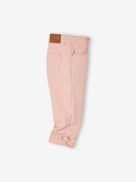 Cropped Trousers with Bows for Girls peach+PINK MEDIUM SOLID - vertbaudet enfant 