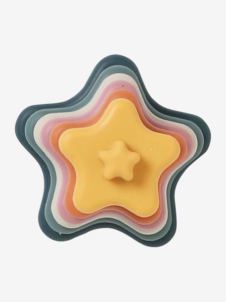 Stackable Star Pyramid in Silicone YELLOW MEDIUM SOLID - vertbaudet enfant 