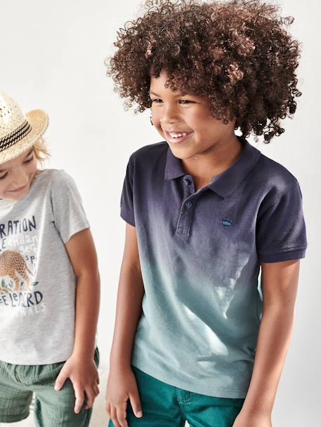 Polo garçon effet dip & dye dark bleu indigo - vertbaudet enfant 