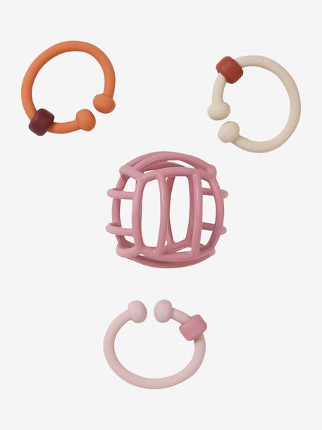 Ball & Teething Links in Silicone PINK LIGHT SOLID - vertbaudet enfant 