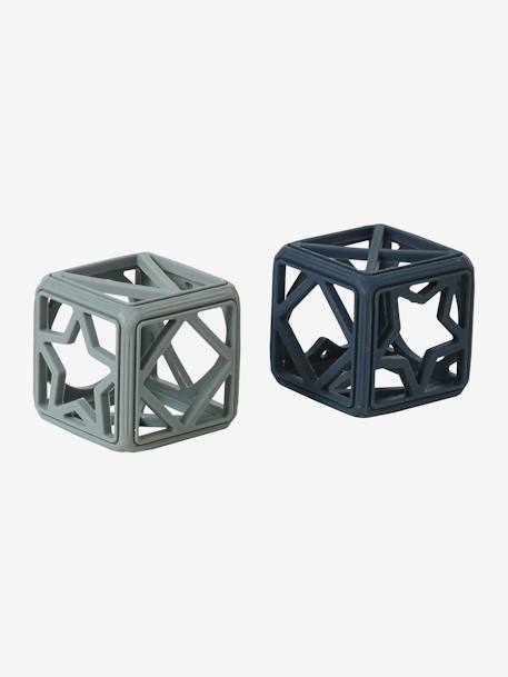 Set of 2 Cubes in Silicone BLUE MEDIUM SOLID - vertbaudet enfant 
