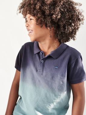 Polo garçon effet dip & dye - vertbaudet enfant Garçon-T-shirt, polo, sous-pull-Polo-Polo garçon effet dip & dye