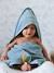 Cape de bain personnalisable et gant de toilette blanc+bleu moyen+framboise+ocre+rose poudré+vert bleuté+vert céladon - vertbaudet enfant 