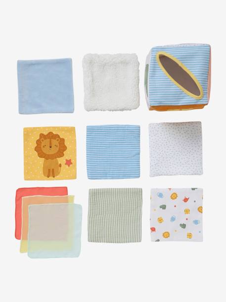 Sensory Tissue Box in Fabric BLUE MEDIUM SOLID WITH DESIGN - vertbaudet enfant 