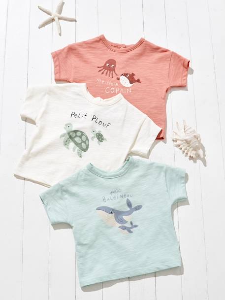 T-shirt bébé motif animalier manches courtes abricot+beige - vertbaudet enfant 