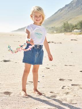 Denim Paperbag Skirt for Girls  - vertbaudet enfant