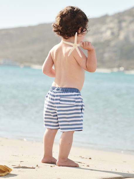 Surf Swim Shorts for Babies BLUE MEDIUM STRIPED - vertbaudet enfant 