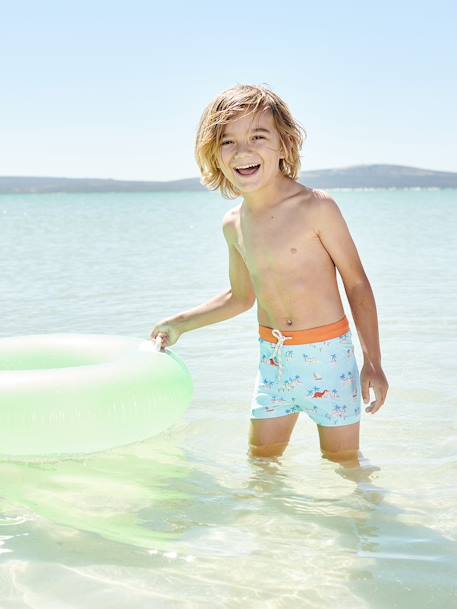 Printed Swim Shorts for Boys BLUE LIGHT ALL OVER PRINTED - vertbaudet enfant 