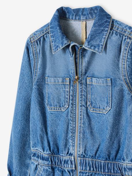 Combinaison en jean style 'worker' fille stone - vertbaudet enfant 