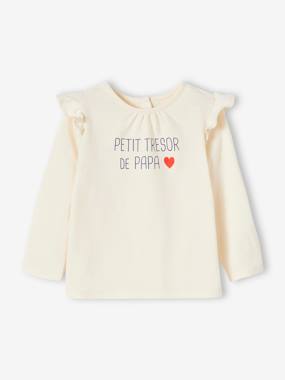 -Long Sleeve Top with Ruffles, for Babies