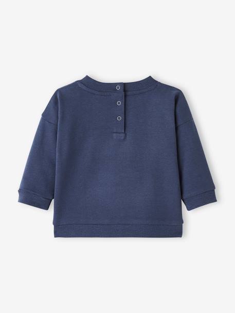 Animal Sweatshirt in Fleece, for Babies BLUE BRIGHT SOLID WITH DESIGN+Dark Blue+GREEN DARK SOLID WITH DESIGN+Light Brown - vertbaudet enfant 