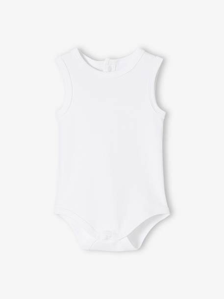 Pack of 5 Bodysuits in Interlock Knit Fabric, for Babies WHITE LIGHT TWO COLOR/MULTICOL - vertbaudet enfant 
