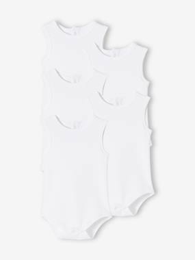 Pack of 5 Bodysuits in Interlock Knit Fabric, for Babies  - vertbaudet enfant