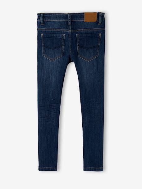 Indestructible Slim Leg 'Waterless' Jeans for Boys BLUE DARK SOLID+GREY MEDIUM WASCHED - vertbaudet enfant 