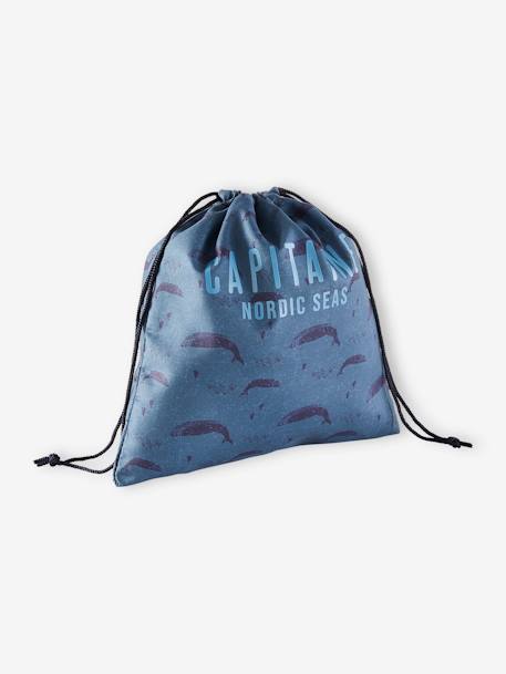 'Capitaine' Bag with Whale Motifs for Boys BLUE DARK ALL OVER PRINTED - vertbaudet enfant 