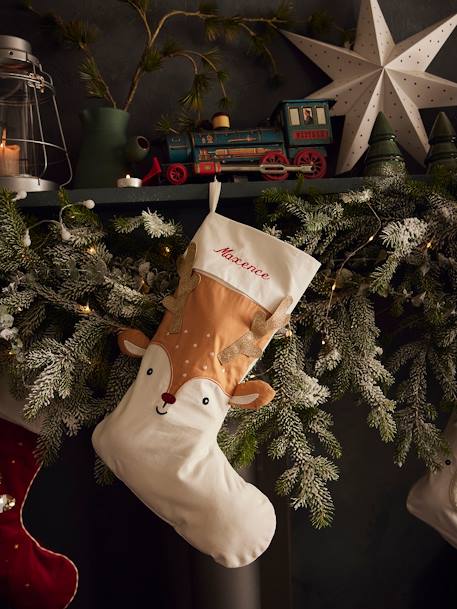 Reindeer Christmas Stocking White - vertbaudet enfant 