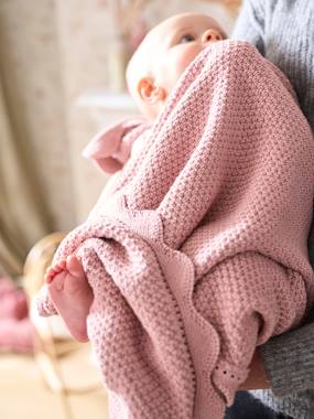 Couverture bébé tricot point de riz en coton bio*  - vertbaudet enfant
