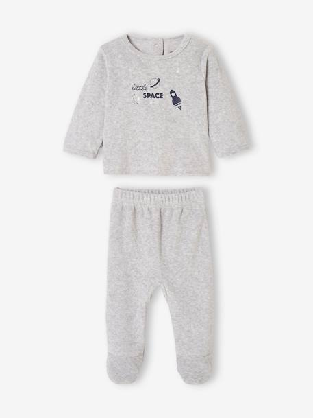 Lot de 2 pyjamas en velours bébé garçon motifs planètes phosphorescents lot encre - vertbaudet enfant 