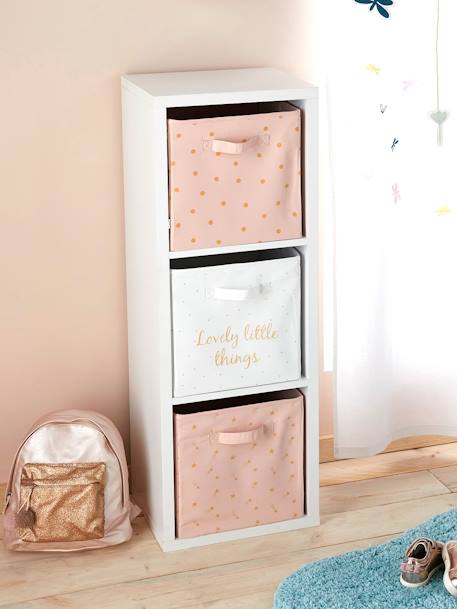Set of 3 Storage Boxes, Lovely Light Pink/Print - vertbaudet enfant 