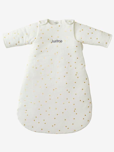 Gigoteuse hiver manches amovibles GREEN FOREST écru / pois doré+vert - vertbaudet enfant 