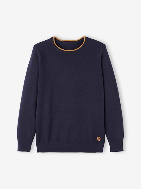 Pull couleur Basics personnalisable garçon encre - vertbaudet enfant 
