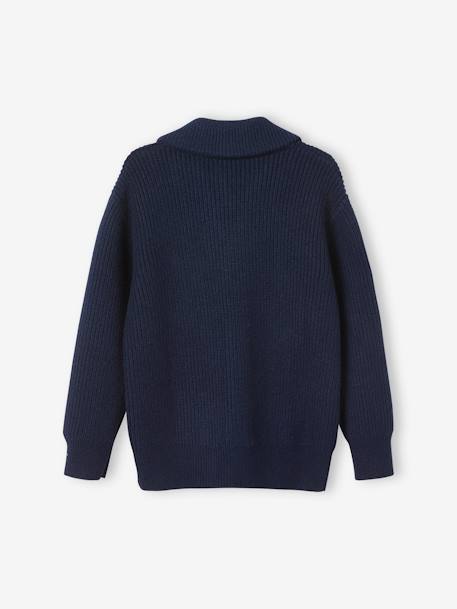 Shimmery Knit Cardigan for Boys BLUE DARK SOLID WITH DESIGN - vertbaudet enfant 