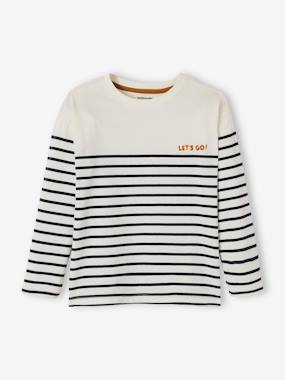 Garçon-Tee-shirt marinière garçon détail flocage velours
