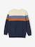 Striped Colourblock Jumper in Fine Knit for Boys BEIGE LIGHT SOLID WITH DESIGN - vertbaudet enfant 